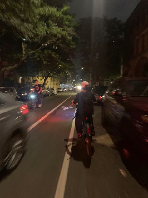 Nyc Car Aesthetic, Night Time Bike Ride Aesthetic, Biking Aesthetic Night, Nyc Bike Aesthetic, City Biking Aesthetic, Biking At Night Aesthetic, City Bike Aesthetic, City Boy Aesthetic, Martina Core