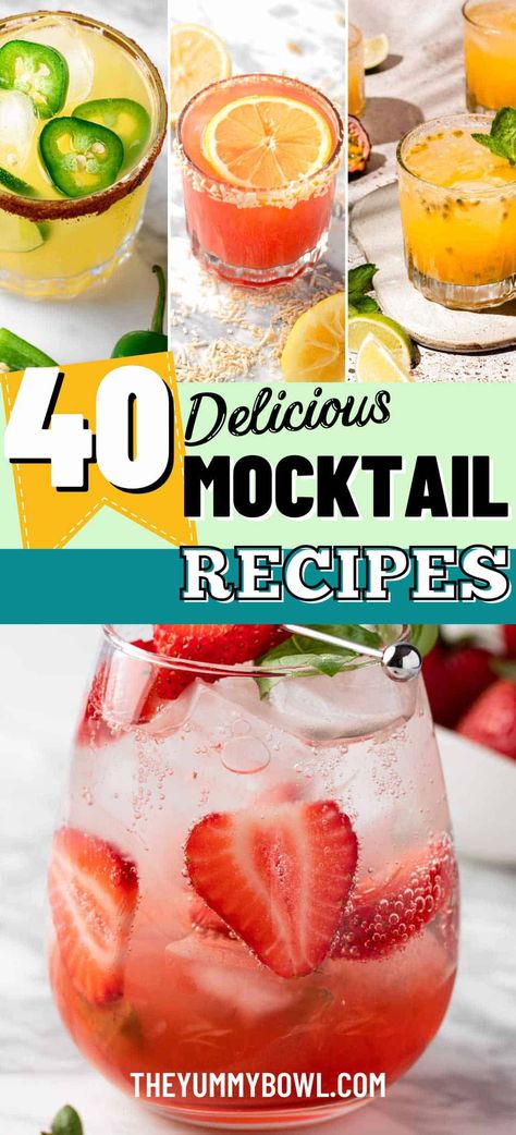 Check out 45+ tasty mocktail and non-alcoholic drink recipes! Perfect for when you want a flavorful drink without alcohol. Drinks For Parties Nonalcoholic, Non Alcoholic Moscow Mule Recipe, Amazing Mock Tails, Good Non Alcoholic Drinks, Refreshing Mocktail Recipe, Delicious Drinks Non Alcoholic, Sour Mocktail Recipe, Best Non Alcoholic Punch, Drink Recipes Nonalcoholic Parties