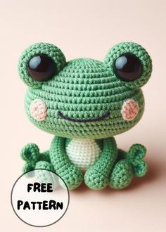 Free Crochet Frog Amigurumi Crocheted Frog, Frog Amigurumi, Crochet Turtle Pattern, Crochet Toys Free Patterns, Diy Crochet Patterns, Crochet Toys Free, Cozy Crochet Patterns, Crochet Frog, Crochet Turtle