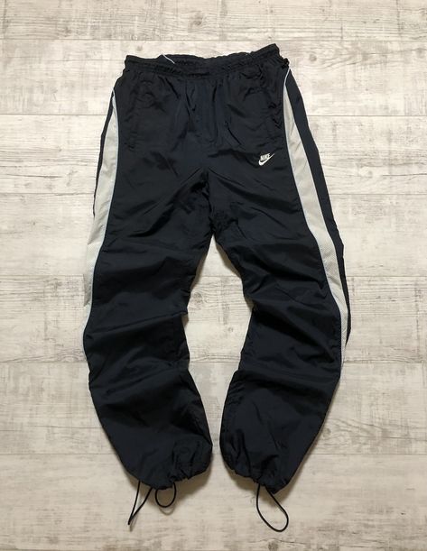 Nike Vintage Y2K Nike Nylon Drill Black Track Pants | Grailed Nike Track Pants Outfits, Nike Joggers Mens, Nike Wear, Track Pants Outfit, Black Track Pants, Track Pants Mens, Pants Outfit Men, Nike Track Pants, Men's Bottoms