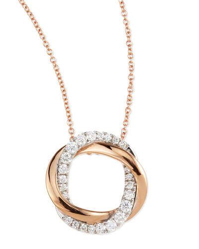 P4780 Frederic Sage 18k Pink & White Mini Halo Diamond Pendant Necklace Necklaces Circle, Round Diamond Pendant, White Diamond Necklace, Diamond Pendants Designs, Circle Jewelry, Fancy Jewellery Designs, 18k Gold Necklace, Circle Pendant Necklace, Gold Earrings Designs