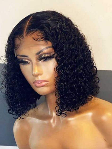 Eva Hair, Jerry Curl, Curly Bob Wigs, Human Wigs, Lace Frontal Wigs, Short Curly Bob, Curly Wig, 짧은 머리, Closure Wig