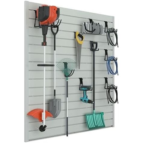 Amazon.com: CrownWall PVC Slat Wall Panels Garage Wall and Home Organizer Storage System | Heavy Duty Organization and Easy Installation | 8ft by 4ft (32 sqft) Section, White : Industrial & Scientific Paneling Sheets, Garage Wall Organizer, Organization Wall, Tools Organization, Garage Wall Storage, Wall Panel System, Wall Storage Systems, Wall Mounted Storage, White Industrial