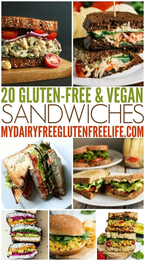 20 Vegan & Gluten Free Sandwiches Alaska Food, Gluten Free Sandwiches, Vegan Sandwiches, Cheap Vegan, Good Recipes, Gluten Free Lunch, Vegetarian Sandwich, Veggie Sandwich, Delicious Gluten Free Recipes