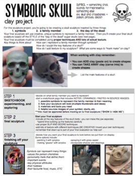 Art - Clay sculpture project for high school - Symbolic Skulls First Year Teacher, High School Ceramics, Sculpture Art Projects, Sculpture Lessons, Halloween Clay, Classic Sculpture, Sculpture Art Clay, Sculpture Projects, Greek Sculpture