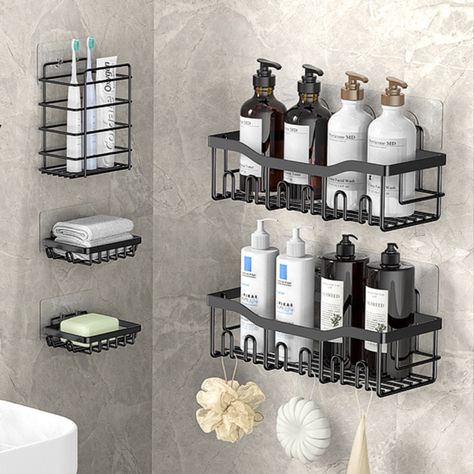 EUDELE Shower Caddy 5 Pack,Adhesive Shower Organizer for Bathroom Storage&Kitchen,No Drilling,Large Capacity,Rustproof Stainless Steel Bathroom Organizer,Bathroom Shower Shelves for Inside Shower Rack Bathroom Racks Ideas Shelves, Shower Shelves Ideas, Hall Room Design, Shower Closet, Bathroom Materials, Shelves For Bathroom, Shower Organizer, Organizer For Bathroom, Hall Room