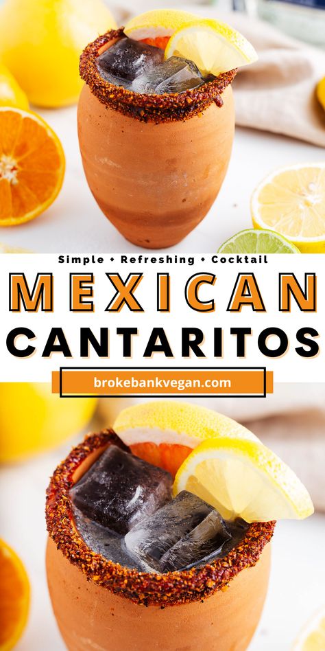 Mexican Sunset Cocktail, Tequila Punch Recipes For A Crowd, Cantarito Recipe, Mexican Cantaritos, Cantaritos Recipe, Bartender Ideas, Mexican Cocktail, Saturday Dinner, Diy Balayage