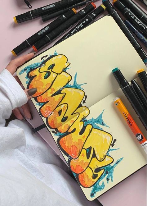 Grafitti Sketch Book, Graffiti Digital Art, Graffiti Stickers Ideas, Graffiti Characters Cartoons, Street Art Letters, Graffiti On Paper, Grafitti Art Ideas, Graffitti Street, Graffiti Sketchbook