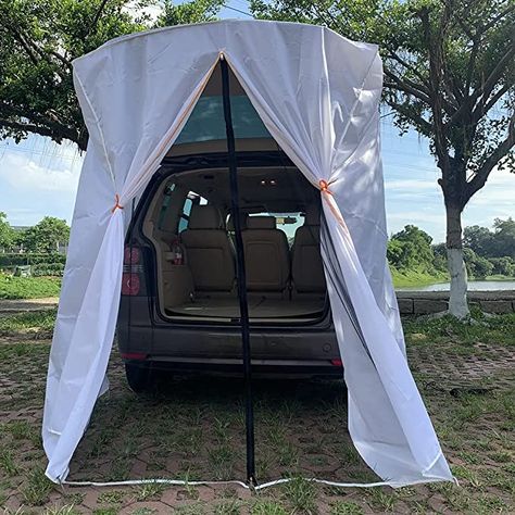 Amazon.com: SUV Tailgate Shelter Tent Privacy Shelter Waterproof White Portable Changing Room for Biking Toilet Shower Sleeping Beach Swimming L:W:H:4.9ft:4.9ft: 7.5ft 6pcs Tent Pegs to fix : Everything Else Portable Changing Room, Pop Up Changing Room, Tent Hacks, Tailgate Tent, Suv Tent, Diy Tent, Camping For Beginners, Suv Camping, Tent Set Up