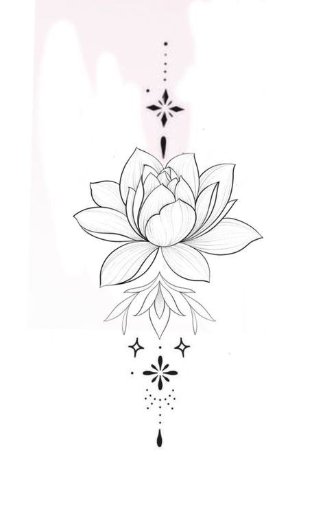 Simple Lotus Flower Tattoo, Lotus Flower Tattoo Design, Abstract Tattoo Designs, Lotus Tattoo Design, Flower Tattoo Drawings, Tattoo Themes, Aztec Tattoo, Ornamental Tattoo, Lotus Mandala