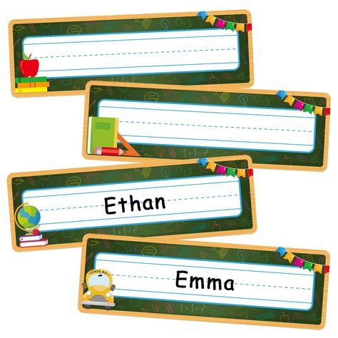 PRICES MAY VARY. 【Versatile Quantity and Uses】The desk name tags classroom set includes 36 classroom name tags (4 designs, 9 each) to meet the needs of an entire classroom or various purposes such as student desks, lockers and folders. These student name tags help teachers organize seating and storage spaces, reducing clutter and improving classroom management efficiency. 【Premium Quality and Durability】The student name tags for desks are made from sturdy paper and printed with eco-friendly plan Name Tags For Classroom, Classroom Desks, Student Name Plates, Classroom Back To School, Classroom Name Tags, Student Name Tags, Desk Name Tags, Labels For Kids, School Supplies For Teachers