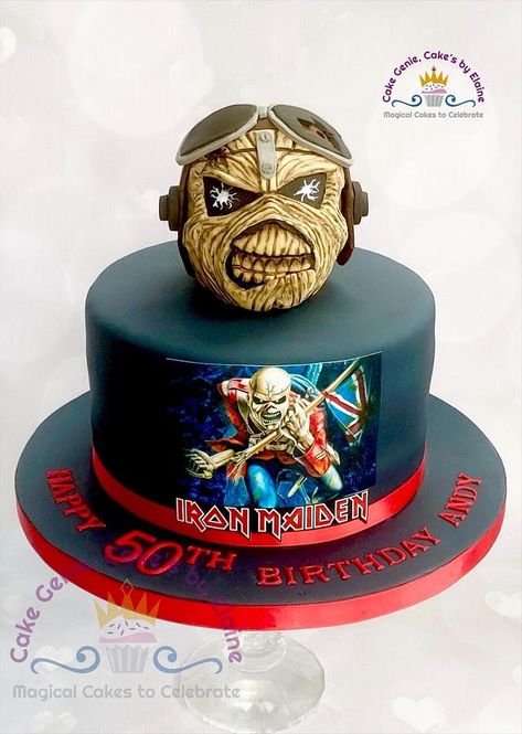 Iron Maiden Birthday, Iron Maiden Cake, Eddie Iron Maiden, Iron Maiden Aces High, Music Cakes, The Trooper, Iron Maiden, Birthday Cakes, Cake Decorating