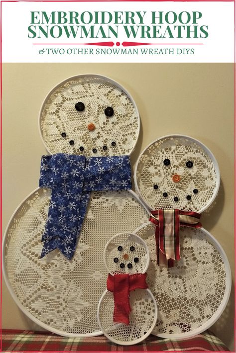 Embroidery Snowman, Snowmen Wreaths, Snowman Wreaths, Wanna Build A Snowman, Embroidery Hoop Decor, Snowman Diy, Making Wreaths, Snowman Crafts Diy, Embroidery Hoop Art Diy