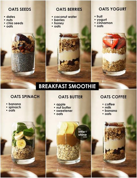 Overnight Oats Recipe Easy, Best Overnight Oats Recipe, Resep Diet Sehat, Resep Smoothie, Healthy Juice Drinks, Fruit Smoothie Recipes Healthy, Healthy Food Menu, Smoothie Recipes Healthy Breakfast, Easy Healthy Smoothies