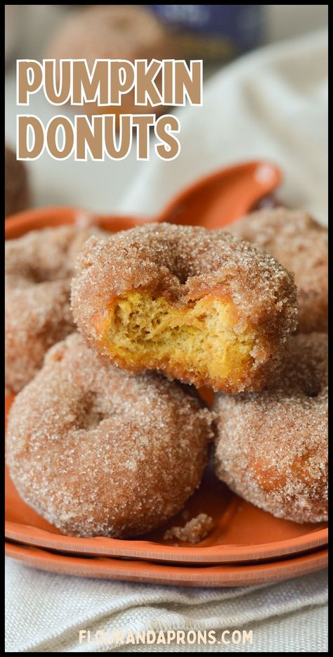 Prepare yourself for the fall seasons best treat with our Fried Pumpkin Donuts Recipe. These easy-to-make donuts bring together pumpkin puree and aromatic spices, fried to perfection and rolled in cinnamon sugar for a heartwarming snack. Deep Fried Donuts Easy, Fried Pumpkin Donuts Recipe, Deep Fried Pumpkin Donuts Recipe, Pumpkin Donuts Recipe Fried, Pumpkin Doughnut Recipe, Pumpkin Spiced Doughnut, Cake Donut Recipe Fried, Pumpkin Donuts Fried, Pumpkin Spice Baked Doughnut