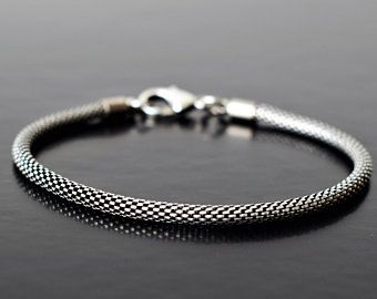 Etsy :: Your place to buy and sell all things handmade Mens Silver Bracelets, Mens Bracelet Fashion, Mens Accessories Bracelet, Silver Bracelet Designs, Mens Bracelet Designs, Mens Chain, Bracelets Men, Mens Chain Bracelet, Bracelet Elegant