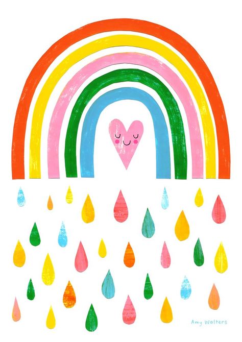 Jun 16, 2020 - Buy The Rain Gives You The Rainbow Art Print by amywalters. Worldwide shipping available at Society6.com. Just one of millions of high quality products available. Cute Rainbow Illustration, Rainbow Illustration Art, Rainbow Illustration, Baby Color, Art Rainbow, Rainbow Wallpaper, Bright Rainbow, Rainbow Art, Rainbow Print