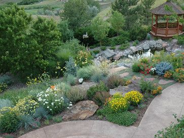 arid scaping | Water Wise Landscape Design Ideas, Pictures, Remodel, and Decor Decorative Grasses, Garden Grasses, Colorado Landscaping, Xeriscape Front Yard, Shrubs For Landscaping, Xeriscape Landscaping, Water Wise Landscaping, Colorado Landscape, Gardening Trends