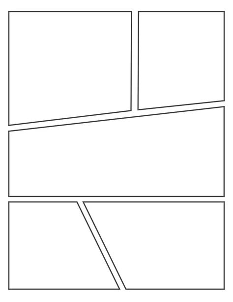 Homemade Comic Book, Manga Panels Base, Manga Frame Template, Manga Panel Ideas, Manga Template Layout, Anime Comic Layout, Comic Design Ideas, 5 Panel Comic, Comic Ideas Inspiration