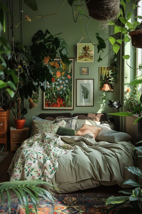 21 Refreshing Sage Green Bedroom Concepts for a Stylish Sanctuary! - My Decor Inspo Green Living Room Inspiration, Bedroom Inspirations Green, Green Room Ideas Bedroom, Green Room Colors, Sage Green Bedroom Ideas, Green Bedroom Ideas, Green Living Room, Green Apartment, Earthy Bedroom