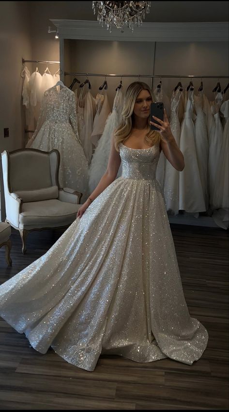 Shiny Wedding Dress, Wedding Dresses Boho, Glitter Wedding Dress, Sparkly Wedding Dress, Sparkle Wedding Dress, Pretty Wedding Dresses, Sparkly Wedding, Stunning Prom Dresses, Dresses Boho