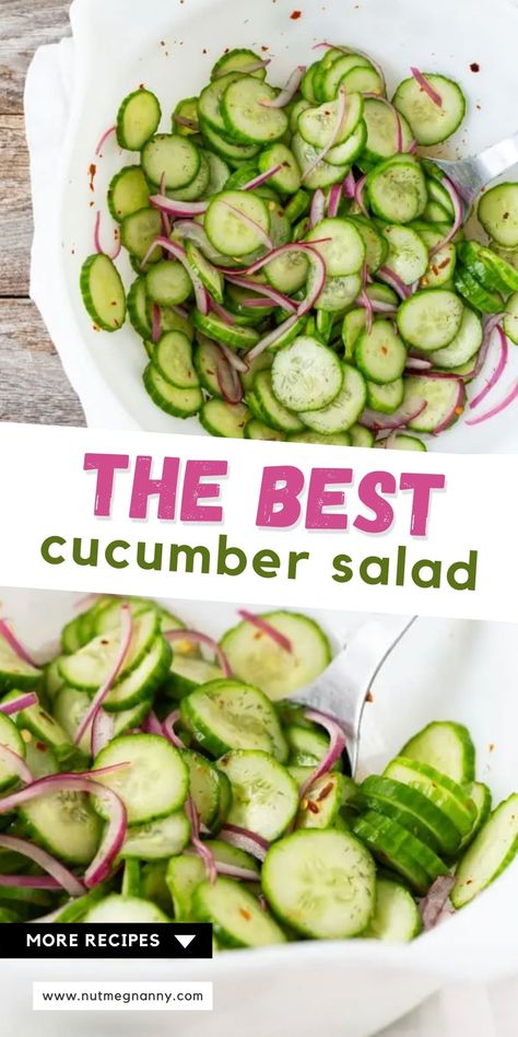 Cuke Salad, Cucumber Red Onion Salad, Best Cucumber Salad, Cucumber Onion Salad, Cucumber Salad Vinegar, Cucumber Onion, Vinegar Cucumbers, Quick Side Dishes, Mini Cucumbers