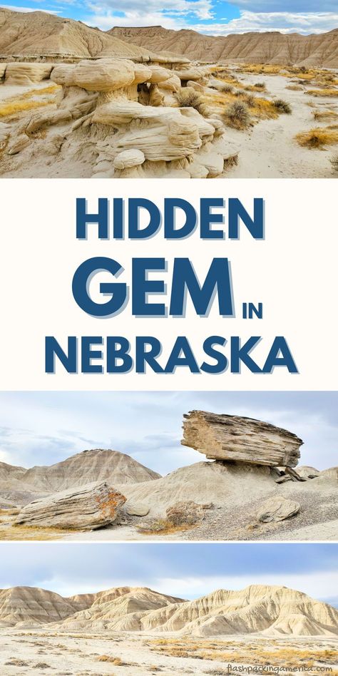 nebraska travel. things to do in nebraska. nebraska hikes, hiking trail. toadstool geologic park. oglala national grassland. great plains. midwest road trip ideas. if you're doing a national park road trip out west from the east to south dakota or wyoming, you can loop back around and go through nebraska to here! or do as a trip from lincoln nebraska or omaha. hidden gems. nebraska badlands. hoodoos. trails Ogallala Nebraska, Things To Do In Nebraska, Yellowstone Vacation Planning, Nebraska Travel, Road Trip Out West, Travel Nebraska, 50 States Travel, Devils Tower National Monument, South Dakota Road Trip