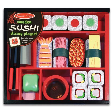 Melissa and Doug Sushi Slicing Wooden Play Food Set * To view further for this item, visit the image link. (This is an affiliate link) Sushi For Kids, Wooden Play Food, Play Food Set, Wooden Playset, Pretend Play Kitchen, Sushi Set, Melissa And Doug, Toy Food, Pretend Play Toys