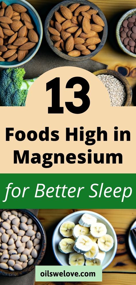 Discover 13 foods high in magnesium for better sleep! Adding magnesium-rich foods like spinach, almonds, and pumpkin seeds can improve your sleep quality. Explore long-tail examples like "magnesium-rich almonds for restful nights" or "spinach smoothies for better sleep." Uncover how "magnesium-infused recipes for insomnia" and "better sleep with magnesium-laden dark chocolate" can enhance your nightly rest. Foods Rich In Magnesium, Magnesium Foods, Foods High In Magnesium, Magnesium For Sleep, Types Of Magnesium, Food For Sleep, Low Magnesium, Magnesium Rich Foods, Spinach Smoothie