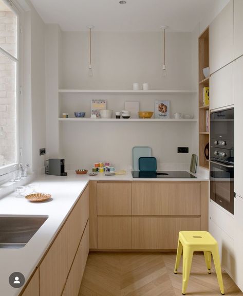 L Shape Kitchen, L Shaped Kitchen, Scandinavian Kitchen, Kitchen Room Design, Kitchen Plans, Kitchen Diner, Kitchen Projects, Kitchen Layout, 인테리어 디자인