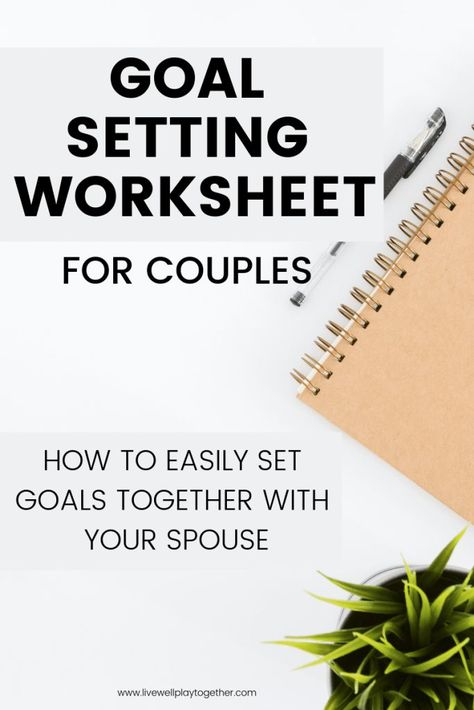 How to Set Goals with Your Spouse. Grab this free printable goal setting worksheet and learn how easy it can be to set goals together as a couple! from Live Well Play Together #goals #marriage #goalsetting Couples Goal Setting, Free Goal Printables, Annual Planning, Strengthen Your Marriage, Goals Sheet, Goal Setting Template, Goals Template, Goals Worksheet, Goal Setting Worksheet