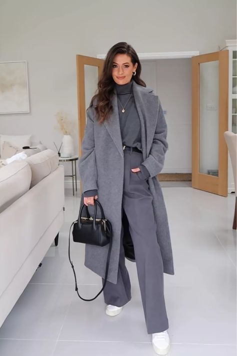 Voluminous Belted Wool Coat curated on LTK Belted Coat Outfit, Grey Coat Outfit Winter, Grey Coat Outfit, Wool Coat Outfit, Coat Outfit Casual, Belted Wool Coat, Grey Winter Coat, Winter Coat Outfits, Color Outfits