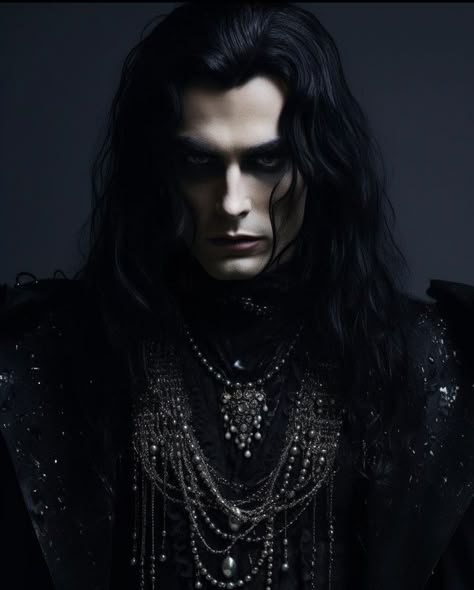 Vampire Photoshoot Male, Vampire Goth Men, Vampire Aesthetic Male, Vampire Shoot, Vampire Photoshoot, Man With Long Hair, Goth Boys, Male Vampire, Dark Haired Men