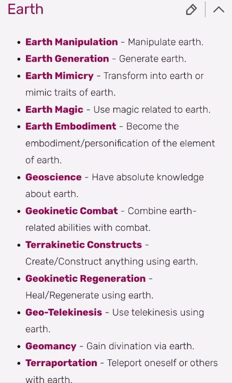 Earth Element Power Aesthetic, Rock Powers Magic, Abilities Of Powers, How To Have Magic Powers, Earth Powers Drawing, Fairy Powers Magic, Earth Powers Magic, Power Ideas For Shifting, List Of Magical Powers