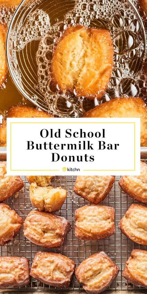 Baking Recipes No Milk, Buttermilk Uses Ideas, Instant Yeast Recipes Desserts, Old Fashioned Cake Donuts Recipe, Buttermilk Bars Donut, Buttermilk Donuts Old Fashioned, Buttermilk Bars Recipe, Donut Sticks Recipe, Buttermilk Bar Donut Recipe