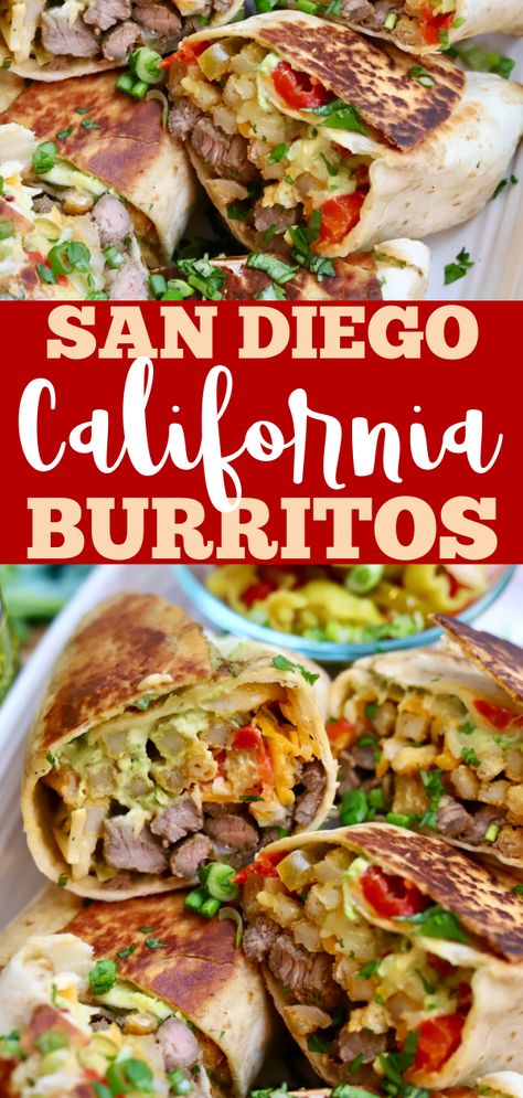 Talk about the ultimate California burrito recipe. This bad boy is stuffed to the brim with all the good stuff and more. You’re gonna love it! #California #Burrito #Recipe California Burritos Recipe, California Burrito Recipe Carne Asada, Carne Asada Breakfast Burrito, Cali Burrito Recipe, Mission Style Burrito Recipe, California Mexican Food, Carne Asada Burrito Recipe, California Food Recipes, California Burrito Recipe