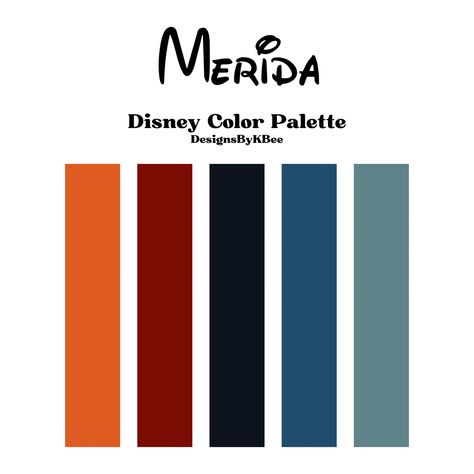 Brave Color Palette, Disney Princess Colors Palette, Merida Color Palette, Disney Color Combos, Disney Characters Color Palette, Moana Color Palette, Disney Color Palette Character Design, Disney Character Color Palettes, Disney Colour Palette