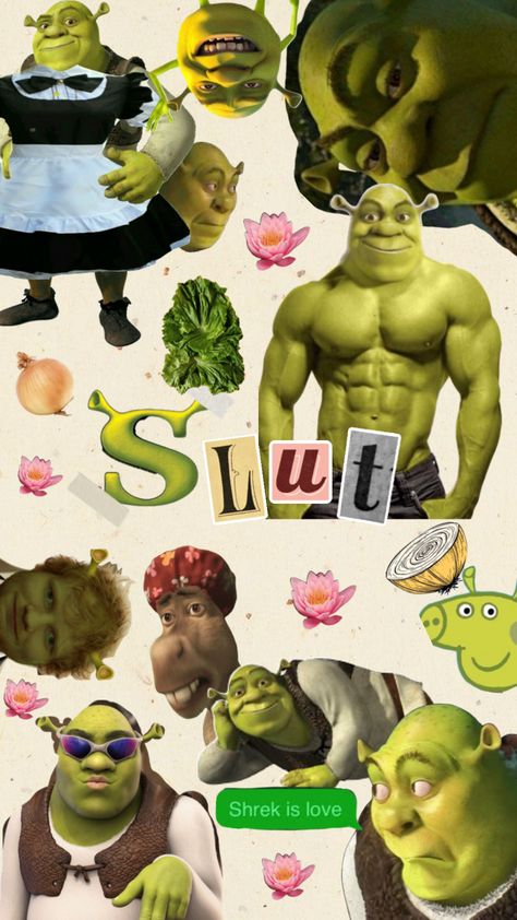 #shrek #shrekislove #shrekcore #shrekaesthetic Shrek Wallpaper Iphone, Shrek Core, Shrek Lockscreen, Shrek Funny Wallpapers, Shrek Aesthetic Wallpaper Laptop, Shrek Iphone Wallpaper, Cute Shrek Wallpaper, Shrek Wallpapers, Shrek Collage Wallpaper