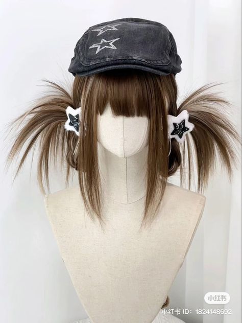 Unique Character Hairstyles, Short Kawaii Hairstyles, Twintails Hairstyle, Hairstyle Ideas Women, Hair Styles Wig, Hair Covering Eyes, Cool Hairstyles For Long Hair, Spikey Hairstyles, Cool Hair Styles