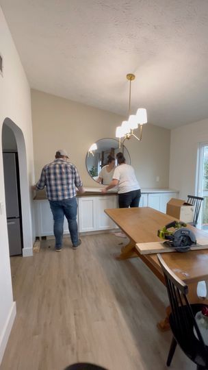 Built-in IKEA Hack - I used 15” deep Sektion cabinets to add some much needed storage to our dining room. | By DeLancey DIY | Facebook Ikea Pax In Dining Room, Ikea Dining Room Storage, Delancey Diy, Sektion Cabinets, Dining Room Built Ins, Ikea Dining Room, Room Storage Diy, Dining Room Cabinet, Dining Room Storage