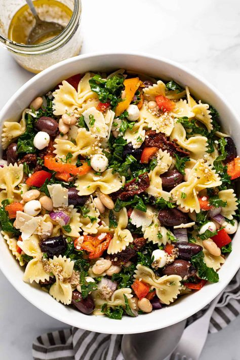 Veggie Loaded Pasta Salad with Italian Dressing Veggie Loaded Pasta Salad, Veggie Pasta Primavera, Vinegar Based Pasta Salad, Pasta Salad With Veggies, Veggie Loaded Pasta, Sun Dried Tomato Pasta Salad, Loaded Pasta Salad, Loaded Pasta, Pasta Salad With Italian Dressing