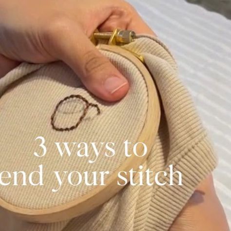 Nini Faizal on Instagram: "After teaching more than hundreds of students, I realized that ending your embroidery stitch is not as easy as it seems! Here are 3 foolproof methods (yes, I said foolproof because I’ve been using it for years!) to end the stitch without having to break your needle! Don’t forget to like, save & share 💛" Ending Embroidery Stitch, Embroidery Stitch, I Said, Being Used, Embroidery Stitches, Embroidery, Instagram