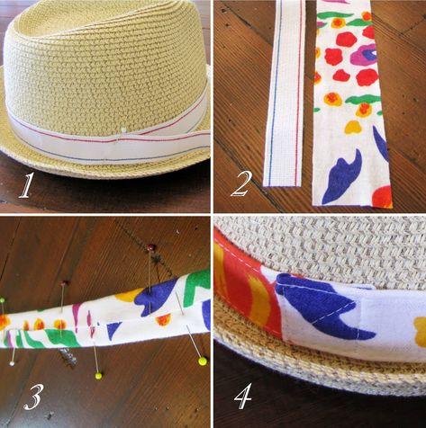 DIY: Sew A Hatband, Tutorial, Textiles Diy Hat Band, Hat Bands Diy, Hat Bands Diy Ideas, Make Your Own Hat, Long Stitch, Steampunk Hat, Diy Hat, Diy Crafts Hacks, Crafts Hacks