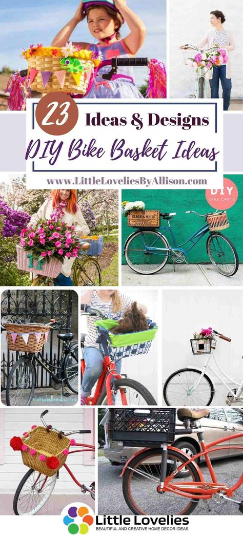 Bicycle Basket Flowers, Bike Basket Ideas, Bike Basket Flowers, Bike Basket Decorating Ideas, Bicycle Basket Ideas, Bike Basket Aesthetic, Bicycle Decorating Ideas, Diy Bicycle Basket, Bike Decorating Ideas