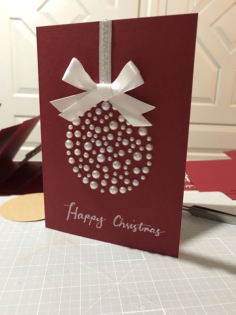 Handcrafted Christmas Cards, Simple Christmas Cards, Christmas Card Art, Homemade Christmas Cards, Christmas Card Crafts, Diy Christmas Cards, Christmas Cards To Make, Christmas Cards Handmade, Christmas Activities