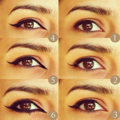 3. Arabic eyeliner look Arabic Eyeliner Tutorial, Arabic Eyeliner, Arabic Eye Makeup, How To Do Eyebrows, Eyeliner Hacks, Arabic Makeup, Eyeliner For Beginners, Make Up Tutorials, Eyeliner Products