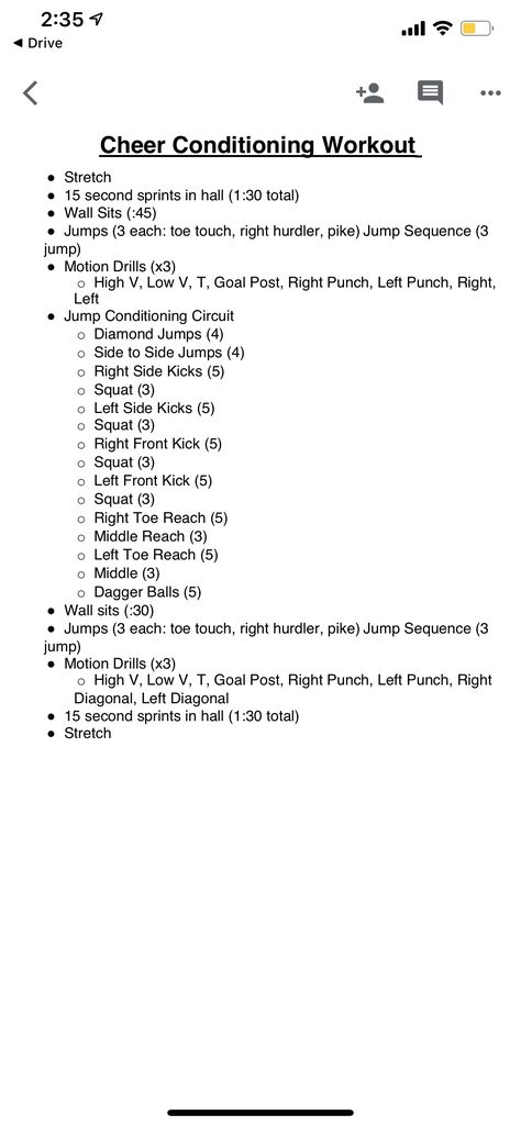 Cheerleader Diet Plan, Team Conditioning Workouts, Cheerleader Conditioning Workout, Cheer Workouts At The Gym, Jump Formations Cheer, Elementary Cheer Coach, Cheer Core Workout, First Cheer Practice Ideas, Conditioning For Cheerleaders