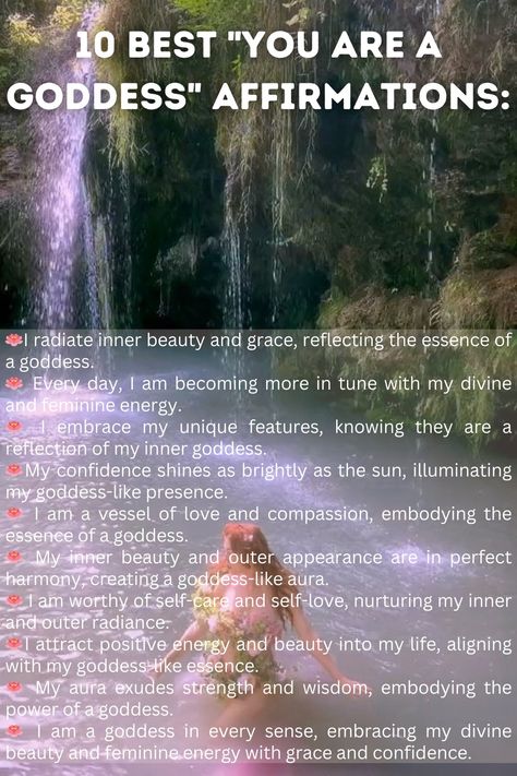 Goddess Affirmations, Divine Feminine Goddess, Goddess Quotes, Prosperity Affirmations, Divine Feminine Spirituality, Vision Board Affirmations, Energy Healing Spirituality, Affirmations For Happiness, Good Luck Quotes