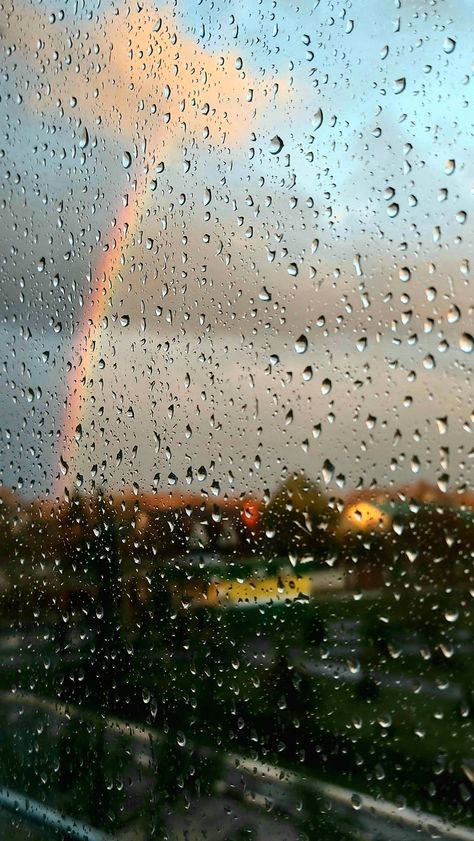 #rainbow #november Monsoon Background, Pluviophile Aesthetic, Rain Background, Rainy Photos, Rainy Sky, Rain Pictures, Rainy Day Aesthetic, Rainbow Photography, I Love Rain