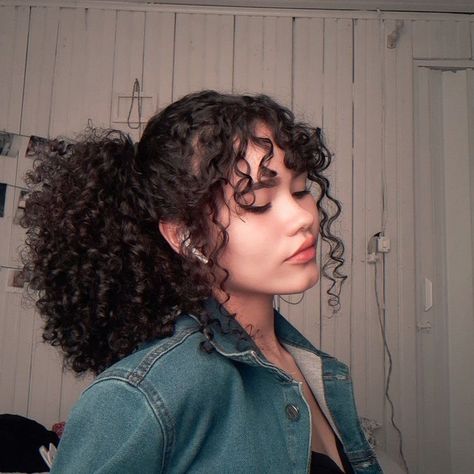 Curly Hair, Bangs, A Woman, Hair